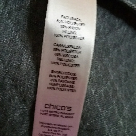 Chico's Gray Quilted Gold Shimmer Jacket - Picture 6 of 7